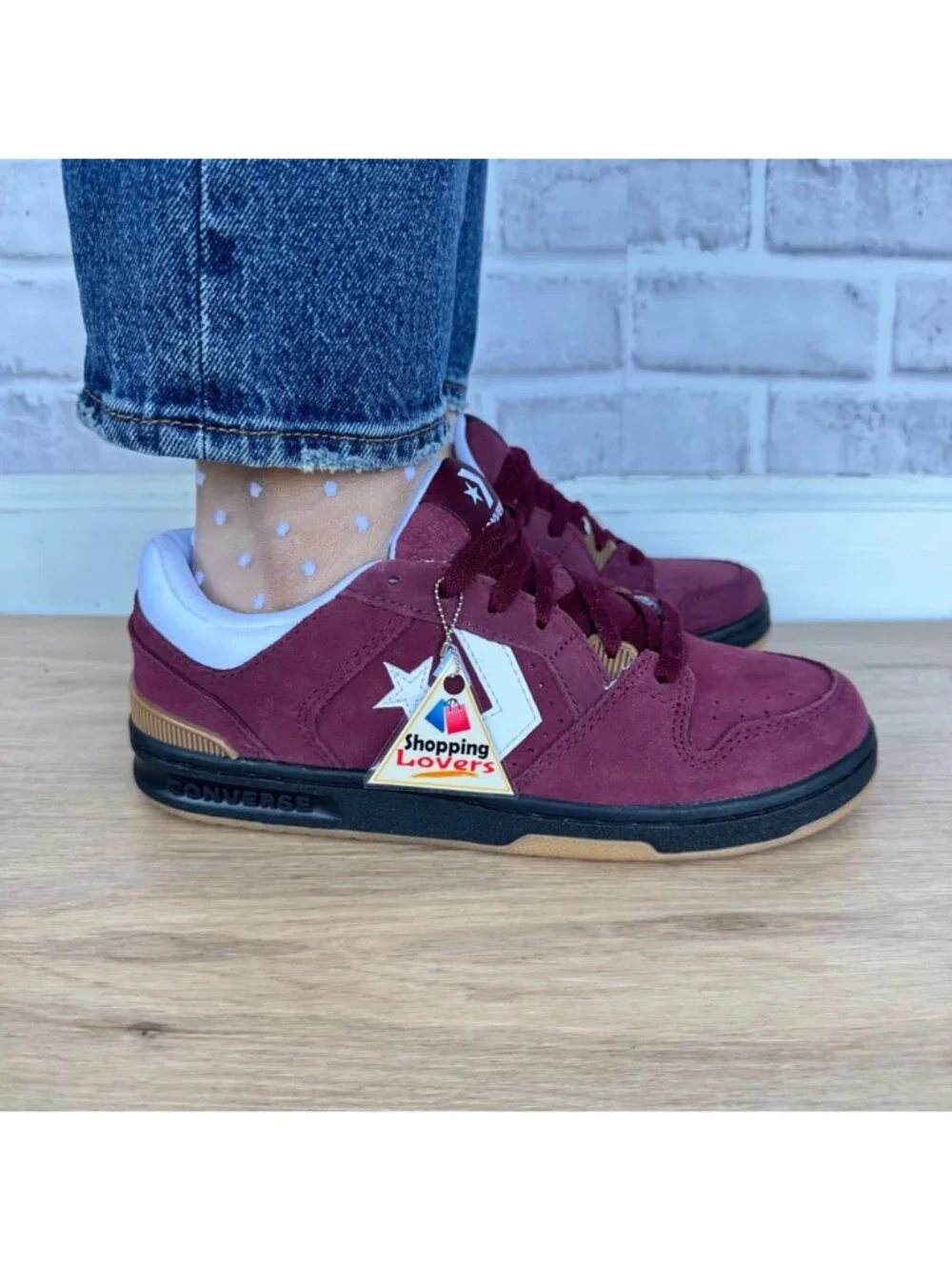 Converse CL98 Suede Low Black Deep Bordeaux Gum Sz 7 Mens shoes Sneakers A15607C